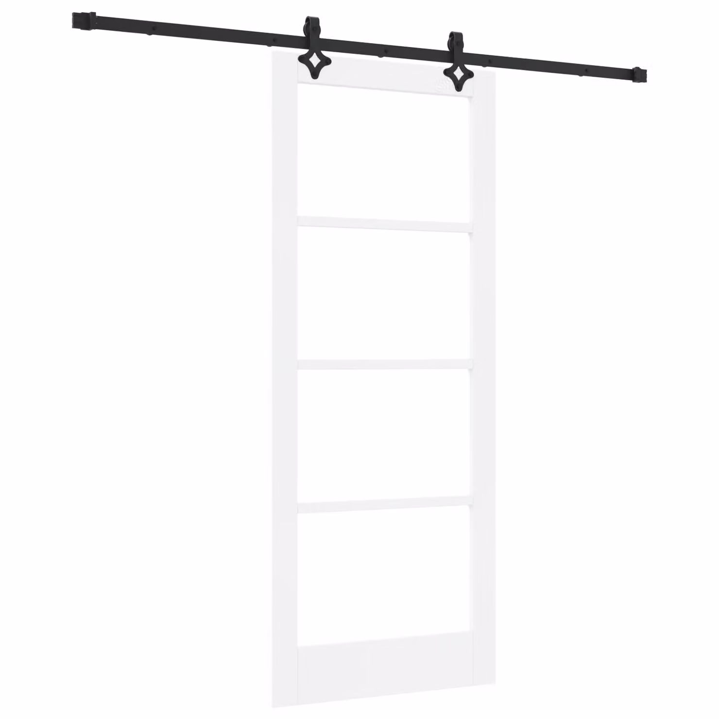 Berkfield Home Modern Sliding Door with Hardware Set in White, W: 83 cm, H: 202 cm – 2