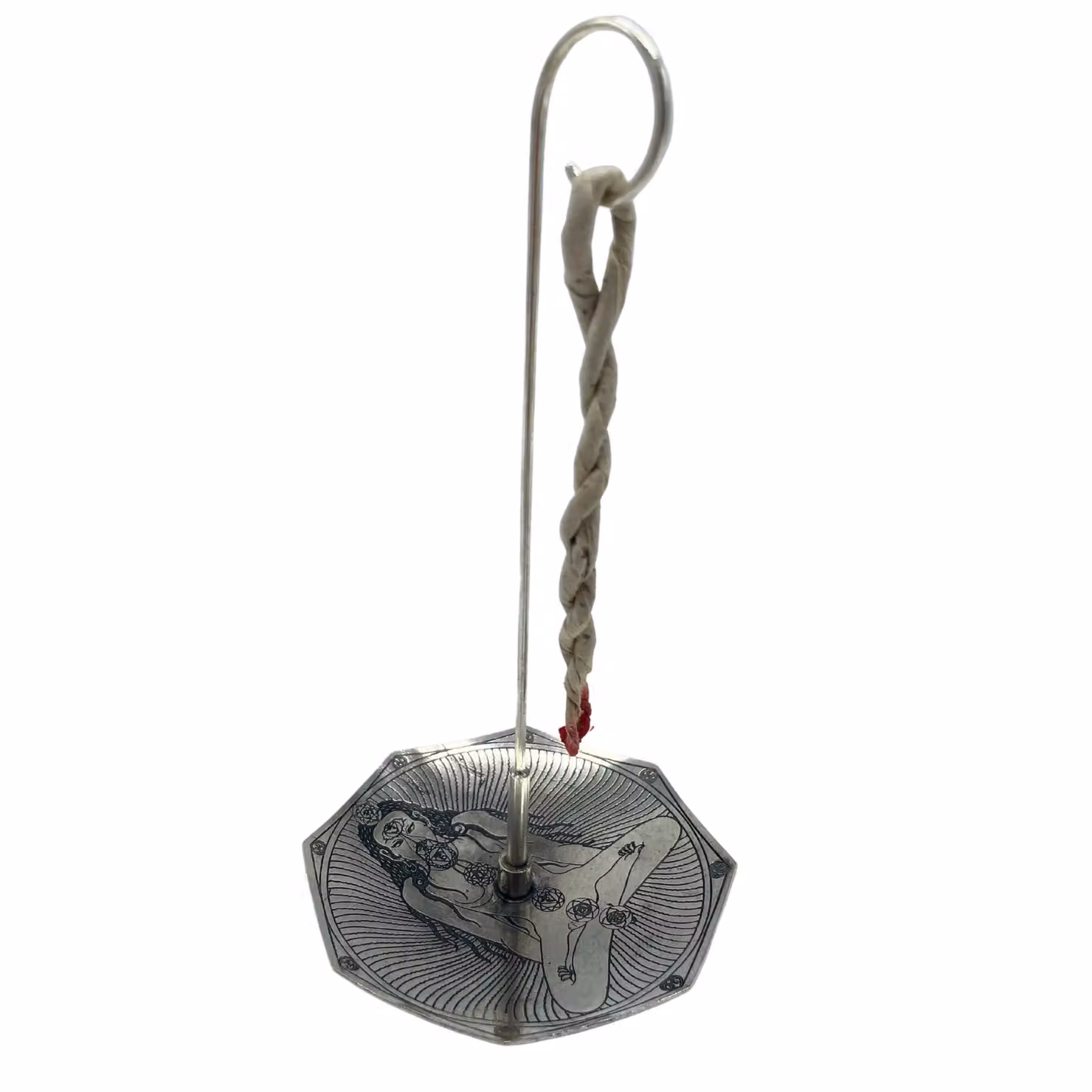 KDMD Silver Plated Rope Incense and Holder Set – 3