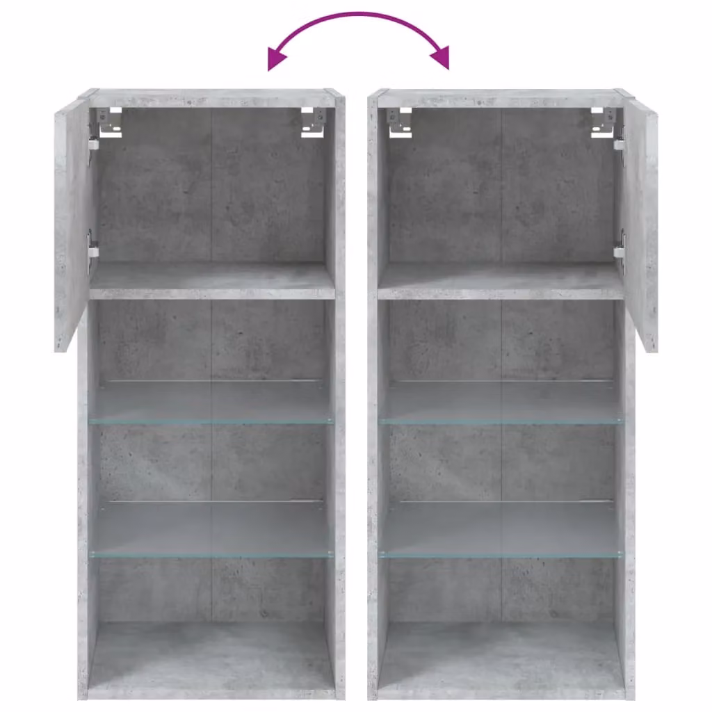 Berkfield Home TV Cabinet with LED Lights in Concrete Grey, W/D/H: 40.5 x 30 x 90 cm – 4
