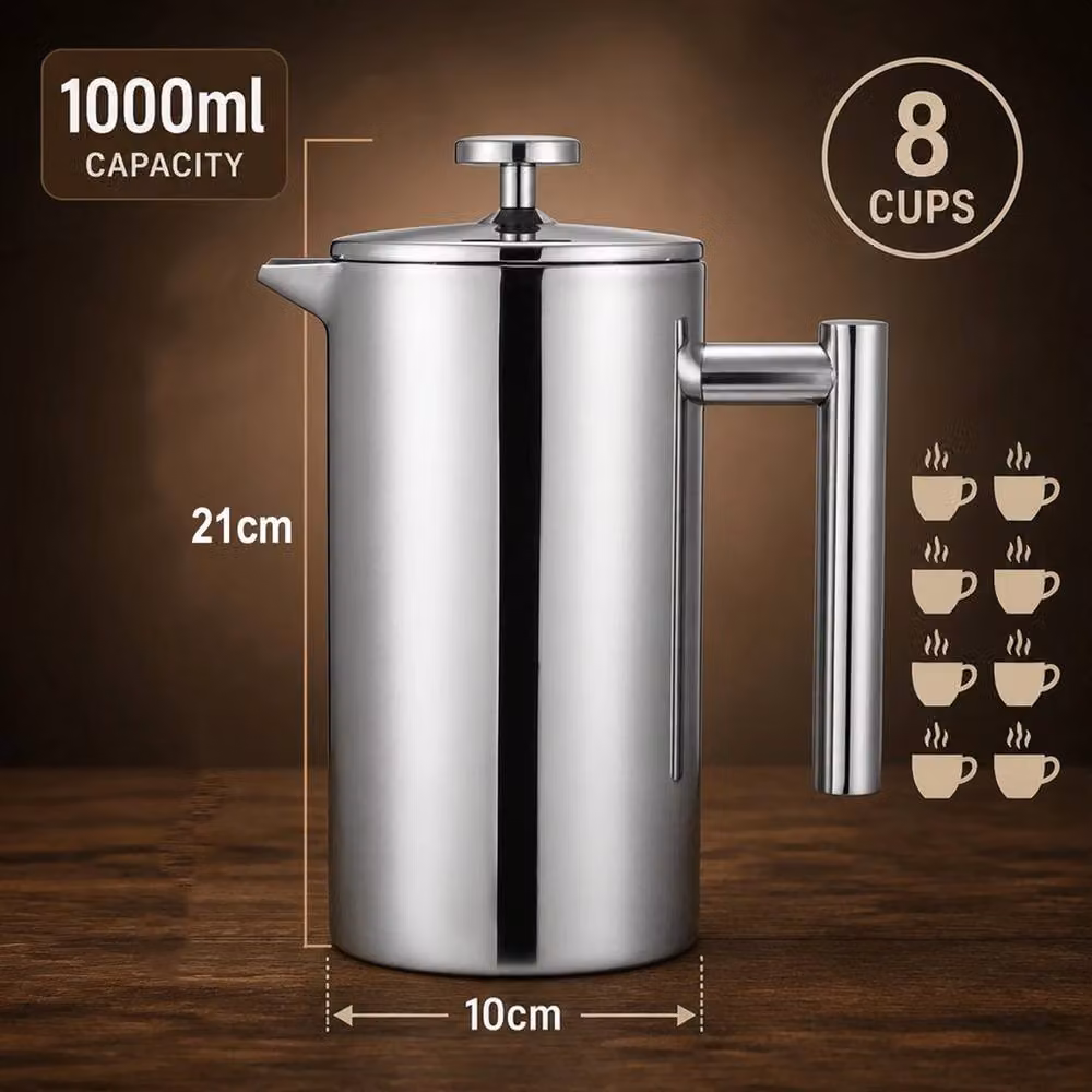 SPETLEK Stainless Steel Coffee and Tea Filter, Silver, 1000ml – 2