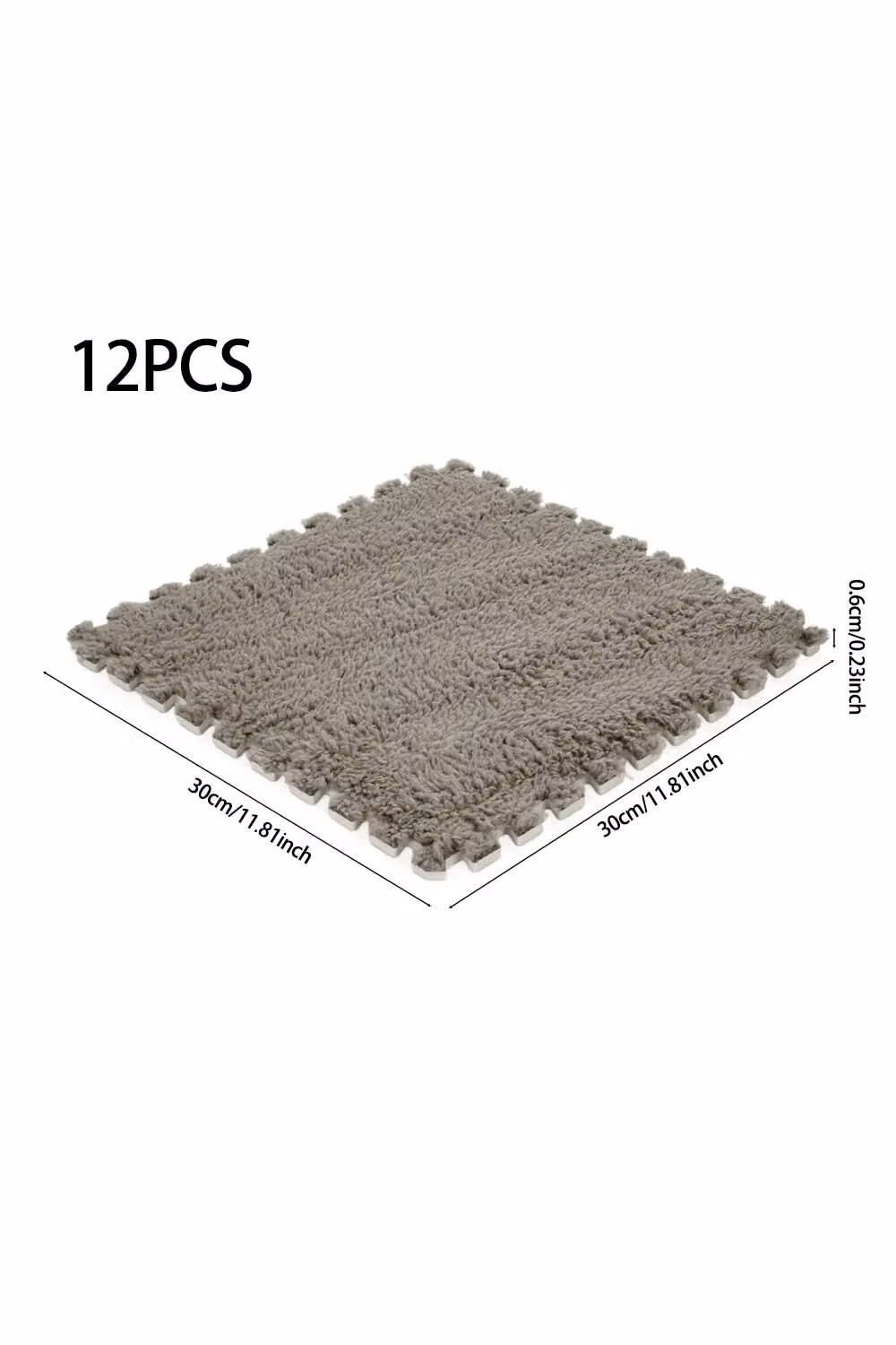 Living and Home 12-Piece Interlocking Plush EVA Floor Tiles in Grey – 2
