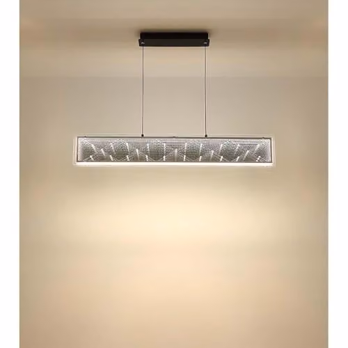 Globo Lighting Mirrora Bar Pendant Light in Black and Chrome with LED and Mirror Effect, W/D/H: 120 x 40 x 8 cm – 3