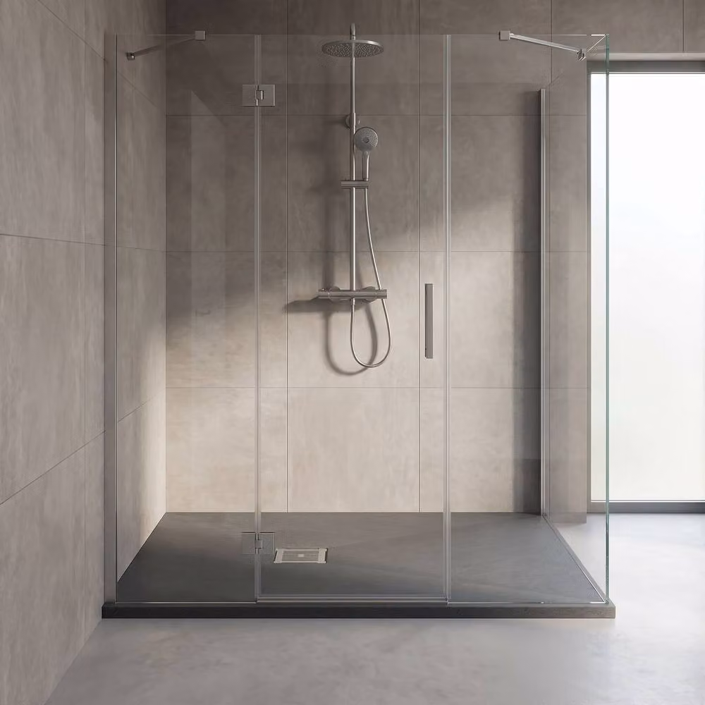 Balterley Slimline Rectangular Mineral Cast Shower Tray, Slate Grey, W: 120 cm, D: 90 cm, H: 3.2 cm – 2