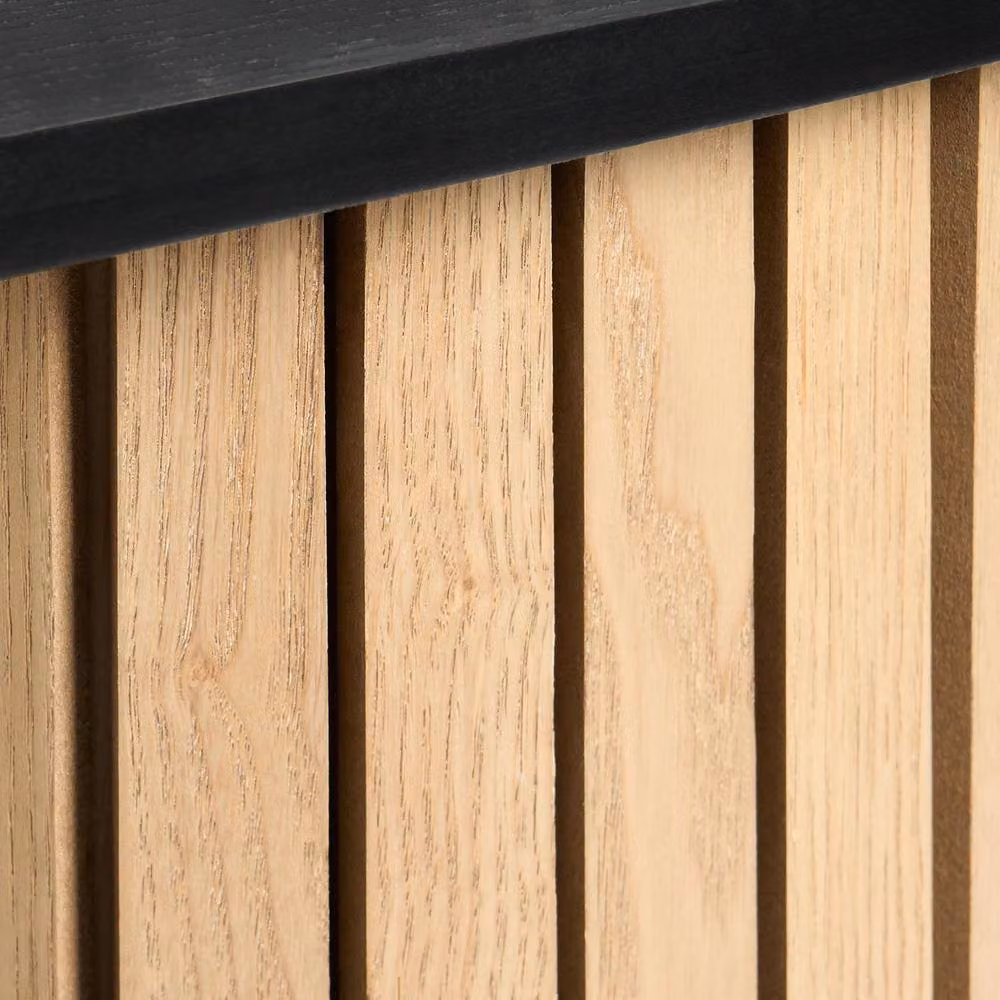 OHS Madison Ribbed Engineered Wood Console Table in Black and Multicolour – 6