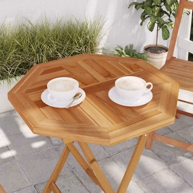 Berkfield Home Octagonal Solid Wood Teak Table Top, Brown, W: 60 cm, D: 60 cm, H: 2.5 cm