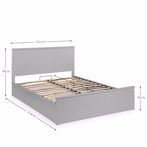 Julian Bowen Maine Ottoman Storage Bed in Grey, W/D/H: 180 x 200 x 161 cm – 2