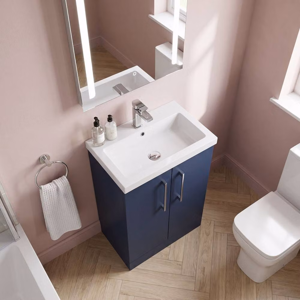 Balterley Bramshall Compact 2 Door Dark Blue Matt Vanity Basin Unit, Width: 50 cm – 3