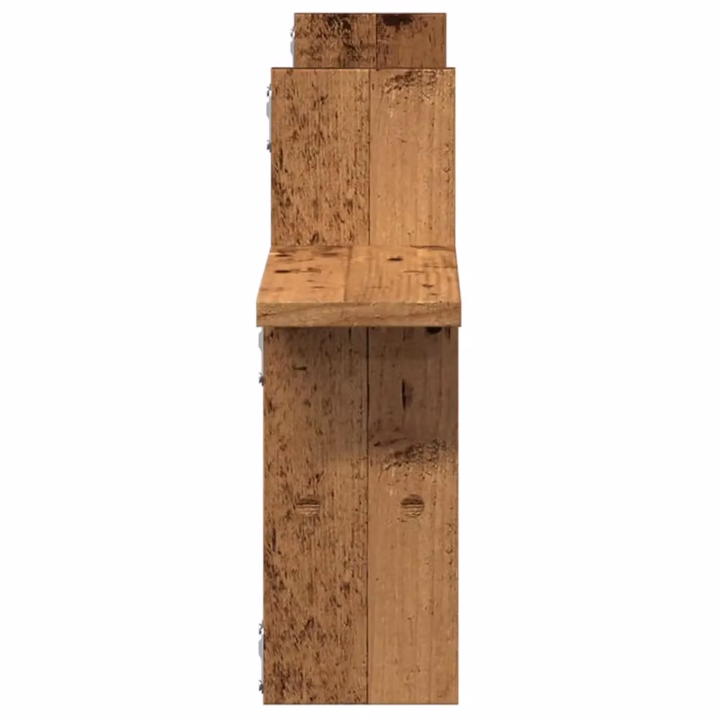 Berkfield Home Wall Mounted Shelves, 2 Piece Set in Brown Old Wood, W/D/H: 38 x 12 x 38 cm – 3