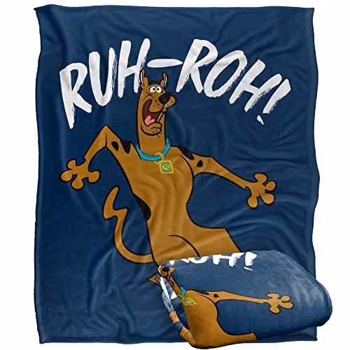 LOGOVISION Scooby Doo Ruh Roh Super Soft Microfibre Fleece Throw Blanket, W: 152 cm, D: 127 cm, White/Multicolour