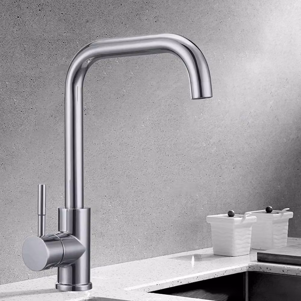 Kelvenix Kitchen Sink Mixer Tap with Swivel Spout in Silver Chrome – 3