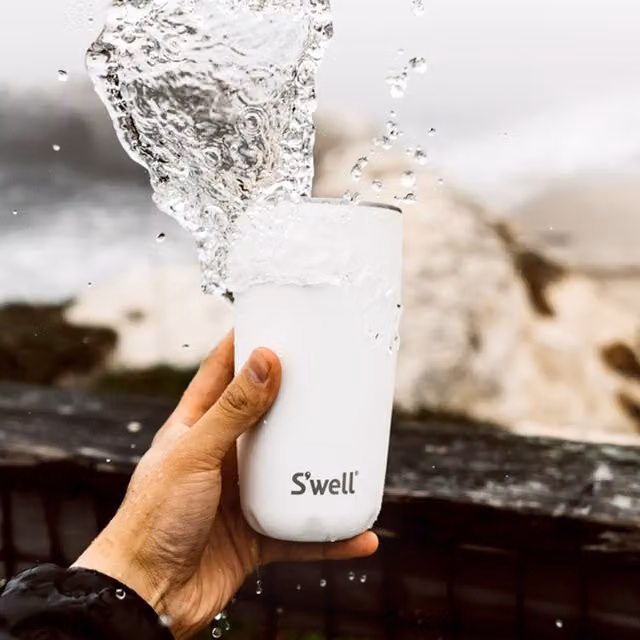 S'well Moonstone Stainless Steel Tumbler with Lid, White, 530ml