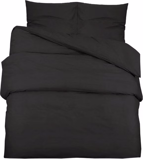 Berkfield Home Black Microfibre Duvet Cover and Pillowcase Set, W: 200 cm, H: 220 cm