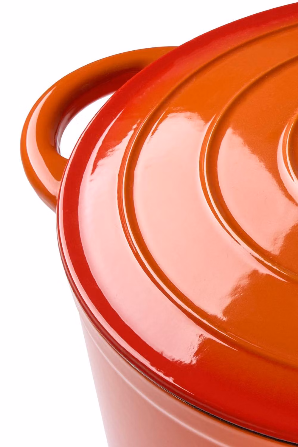 Garden Sanctuary Orange Enamelled Cast Iron Dutch Oven Casserole Pot with Lid, 5 l – 4