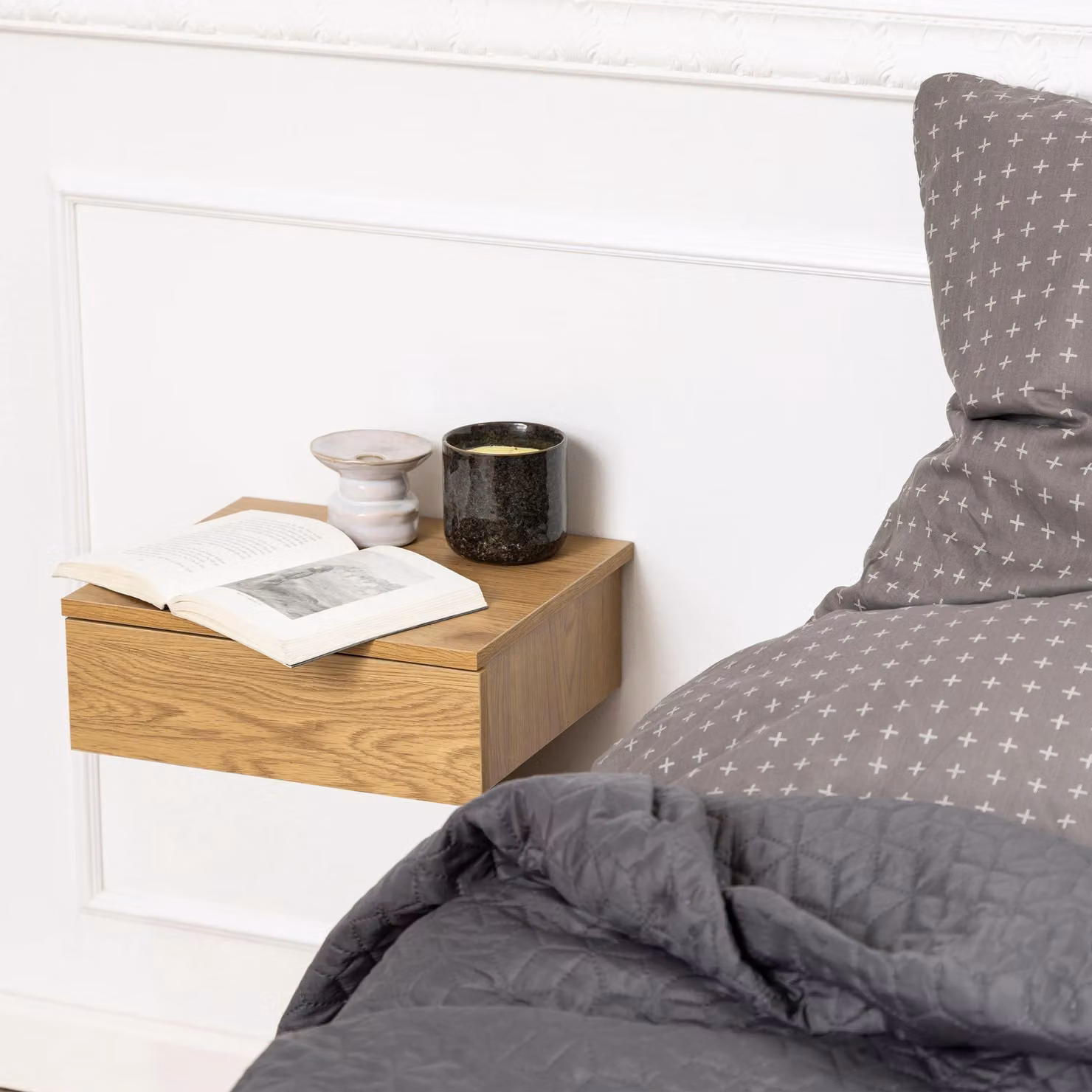 Furniture To Go Avignon Square Bedside Table with 1 Drawer in Light Oak – 2