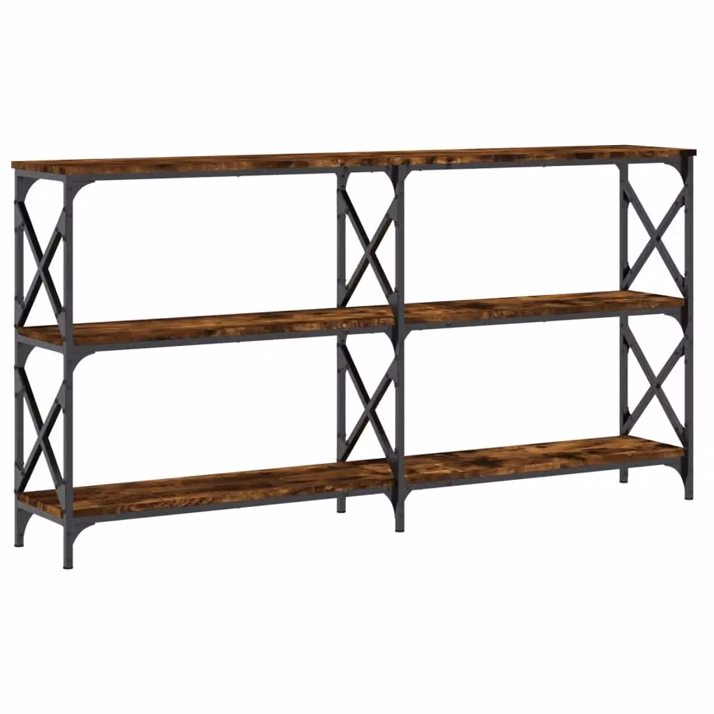 Berkfield Home Smoked Oak Console Table in Brown, W/D/H: 156 x 28 x 80.5 cm – 2