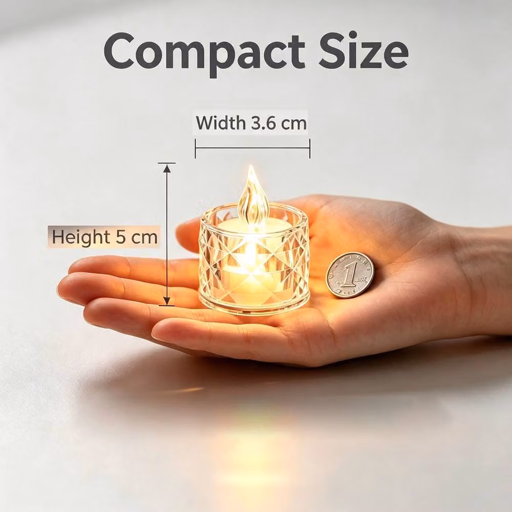 Lovii 24-Piece White Rose Design Flameless LED Tealight Candles – 2
