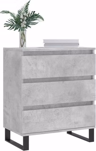 Berkfield Home Sideboard in Concrete Grey, W/D/H: 60 x 35 x 70 cm