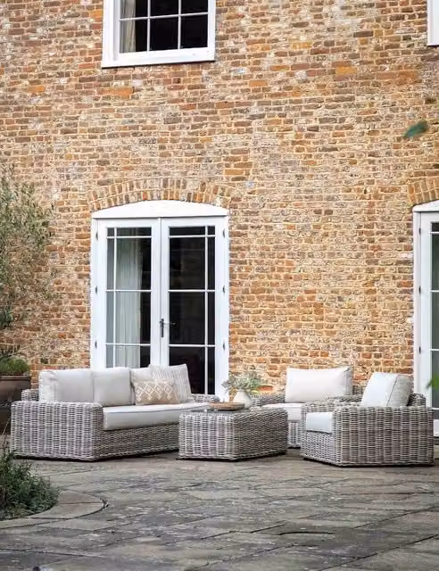 Gallery Direct Ragusa 4 Seater Grey Outdoor Lounge Set with Powder Coated Aluminium Frame and UV Resistant Polyester Cushions