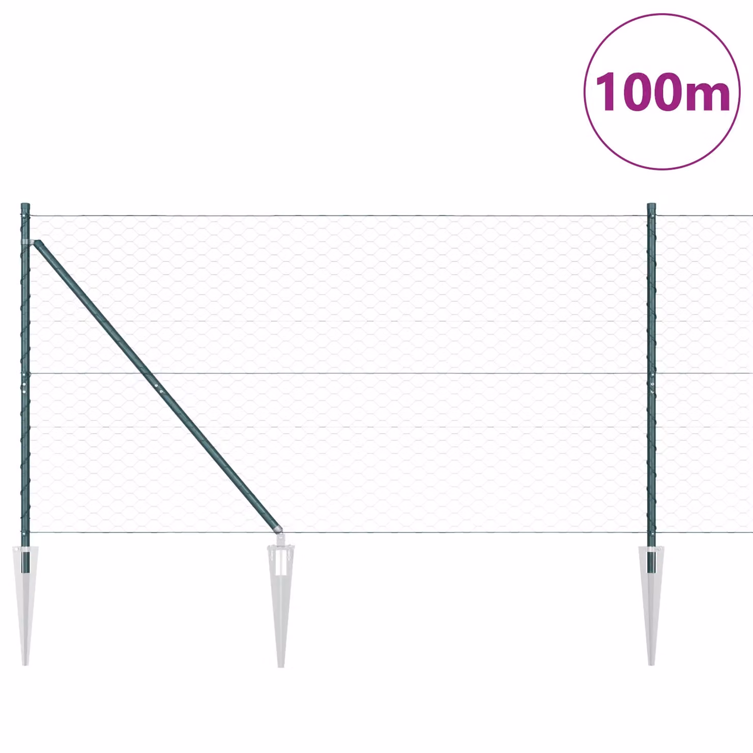 Berkfield Home Green Steel Hexagon Fence, 2 x 100 m – 1