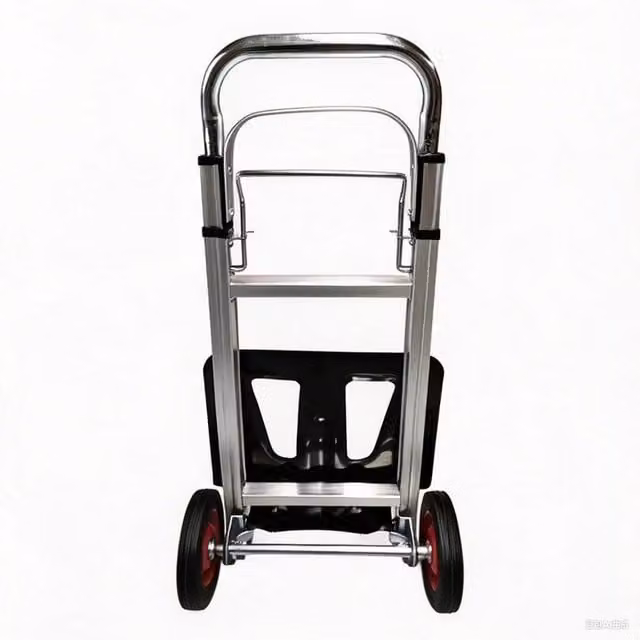 NESTLUNE Lightweight Folding Aluminium Hand Trolley Sack Truck in Silver, 90kg Capacity, W: 52 cm, H: 1000 cm – 1