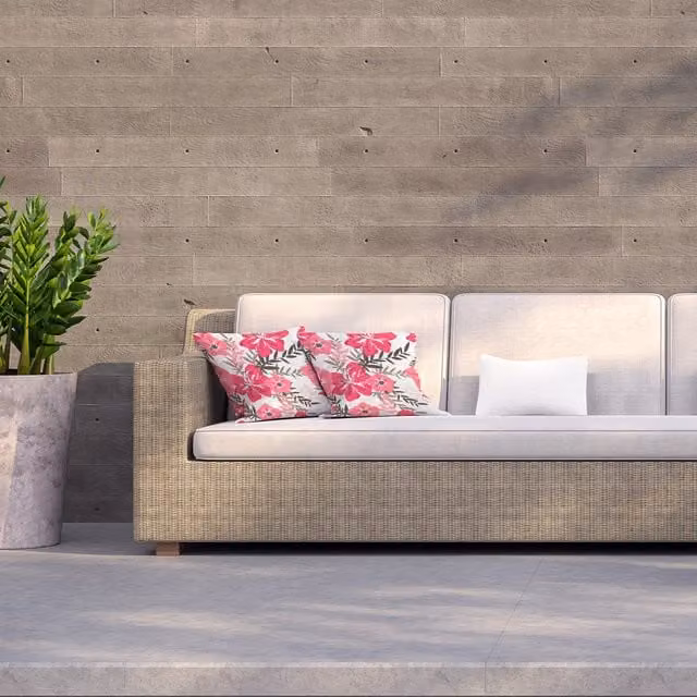 Benjamin Tate Design LTD Pink Floral Outdoor Square Cushion, W/D/H: 60 x 60 x 60 cm