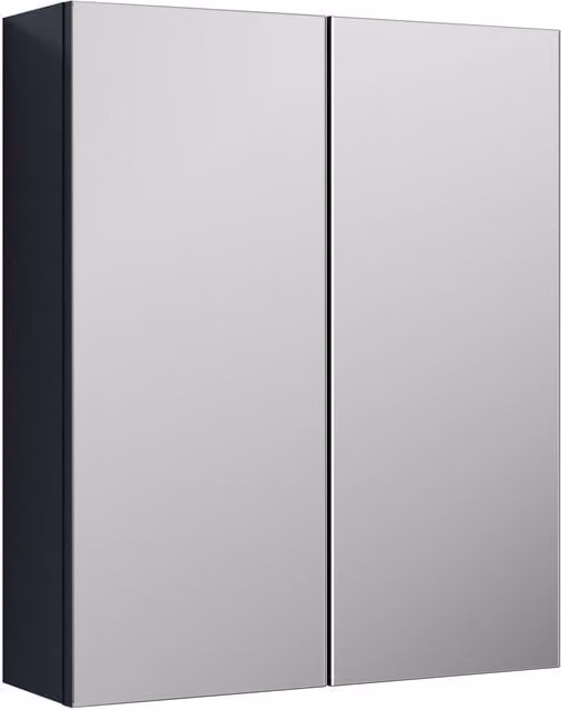 Balterley Modern 2 Door Wall Hung Bathroom Mirror Cabinet, Grey, W: 60.0 cm, H: 71.5 cm – 1