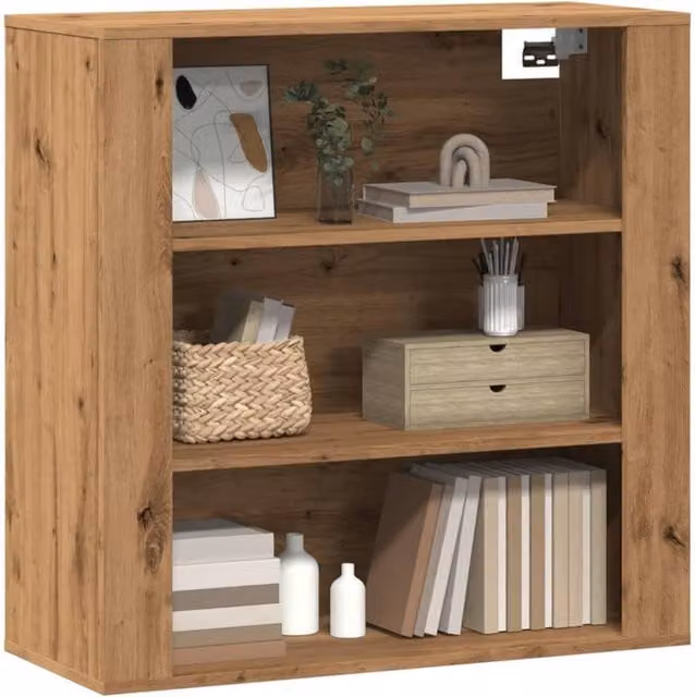 Berkfield Home Artisan Oak Wall Cabinet in Brown, W/D/H: 80 x 33 x 80 cm – 1