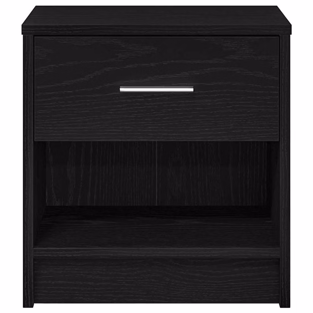 Berkfield Home Durable Bedside Cabinets with Drawer, 2 Pack, Black, W: 39 cm, D: 28 cm, H: 41 cm – 3