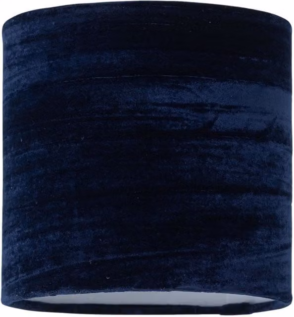 First Choice Lighting Navy Blue Crushed Velvet Round Table Lamp Shade, Diameter: 15.5 cm