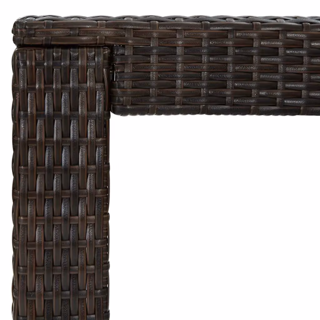 Berkfield Home Brown Poly Rattan Garden Bar Table W/D/H: 100 x 60.5 x 110.5 cm – 4