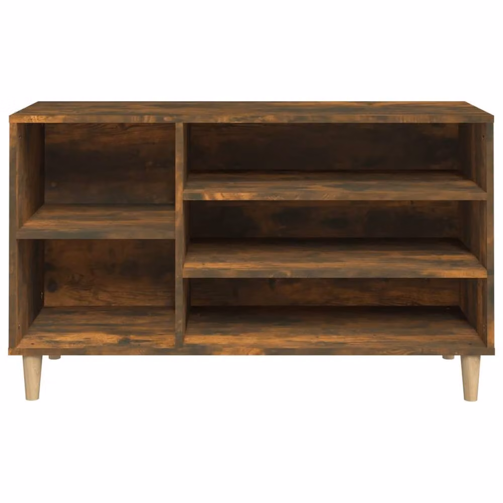 Berkfield Home Smoked Oak Shoe Cabinet in Brown, W/D/H: 102 x 36 x 60 cm – 4