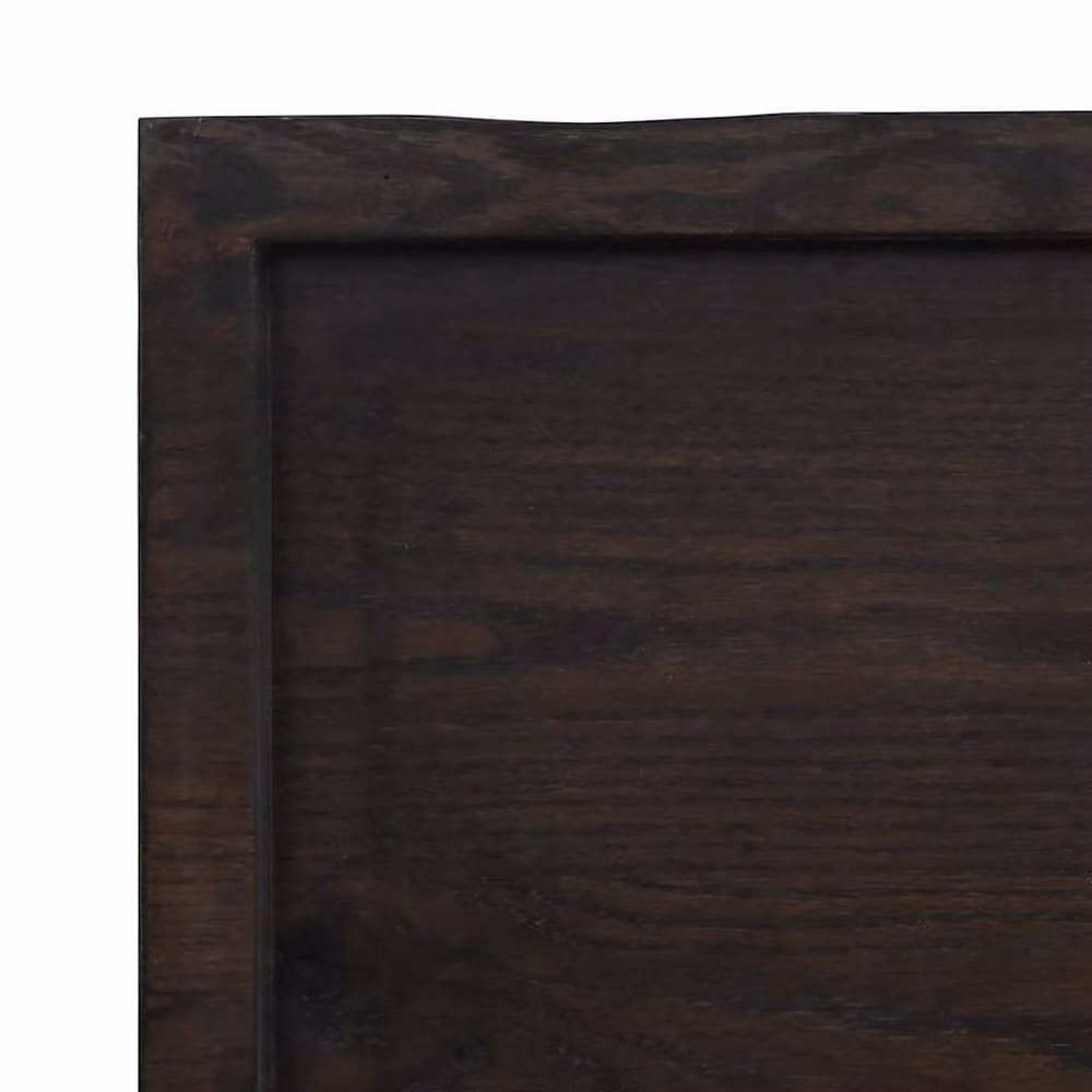 Berkfield Home Wall Mounted Oak Wood Shelf in Dark Brown and Dark Grey, W: 120 cm, D: 60 cm, H: 2-6 cm – 5