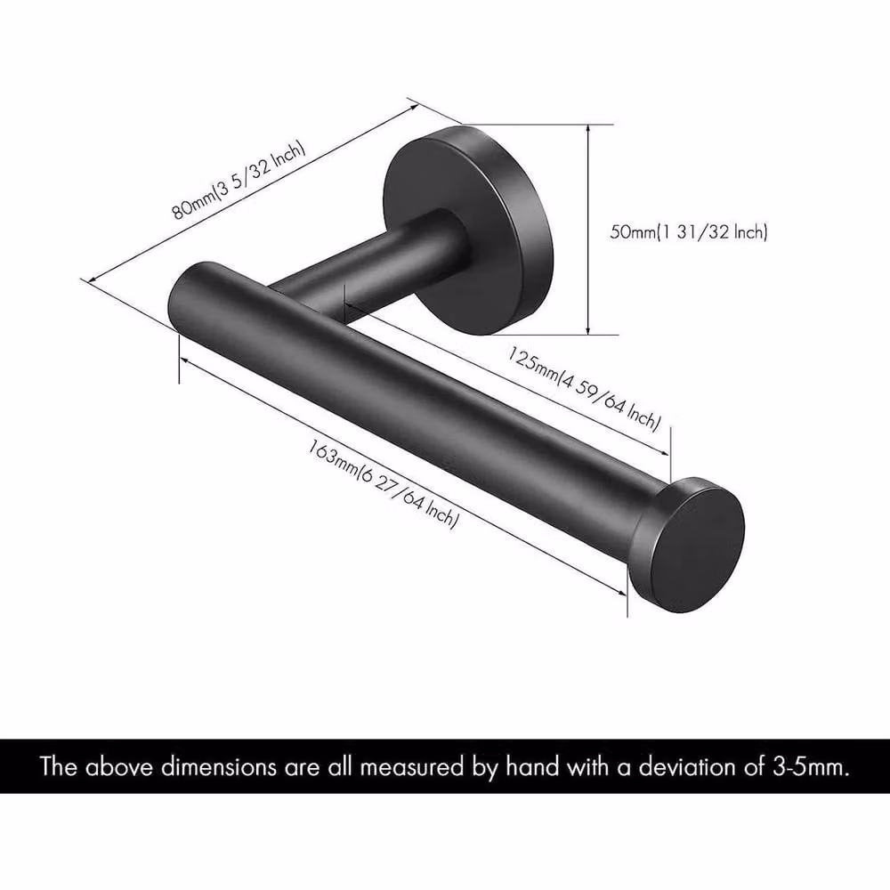 EONLION Wall Mounted Metal Toilet Roll Holder in Black – 2