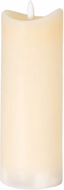 KDMD Luxe Collection Natural Glow Cream Melted LED Pillar Candle, Beige, H x W x D: 20.32 x 7.0 x 7.0 cm – 1