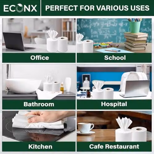 ECONX White 2-Ply Embossed Centrefeed Paper Towel Rolls, 12 Pack – 3