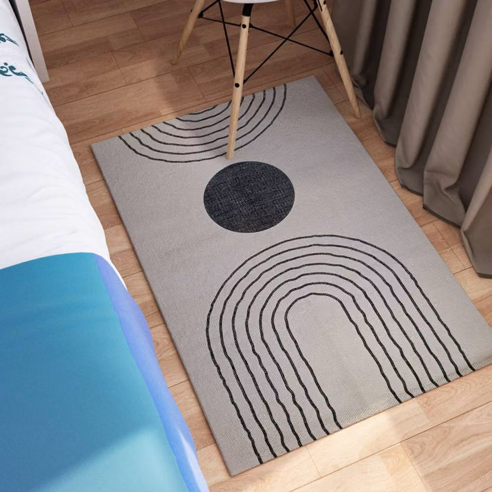 New Edge Blinds Tuscany Printed Rug, Multicolour and Grey, W: 90 cm, D: 60 cm – 2