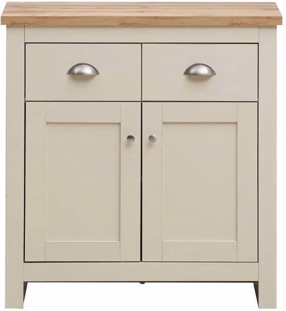 FLAVORA Modern Beige Sideboard Storage Cabinet with 2 Doors and 2 Drawers