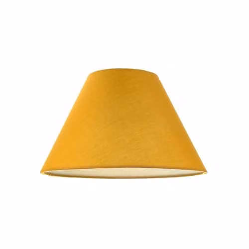 Happy Homewares Classic Cone Fabric Lampshade in Yellow and White, W/D/H: 13 x 8 x 20 cm – 1