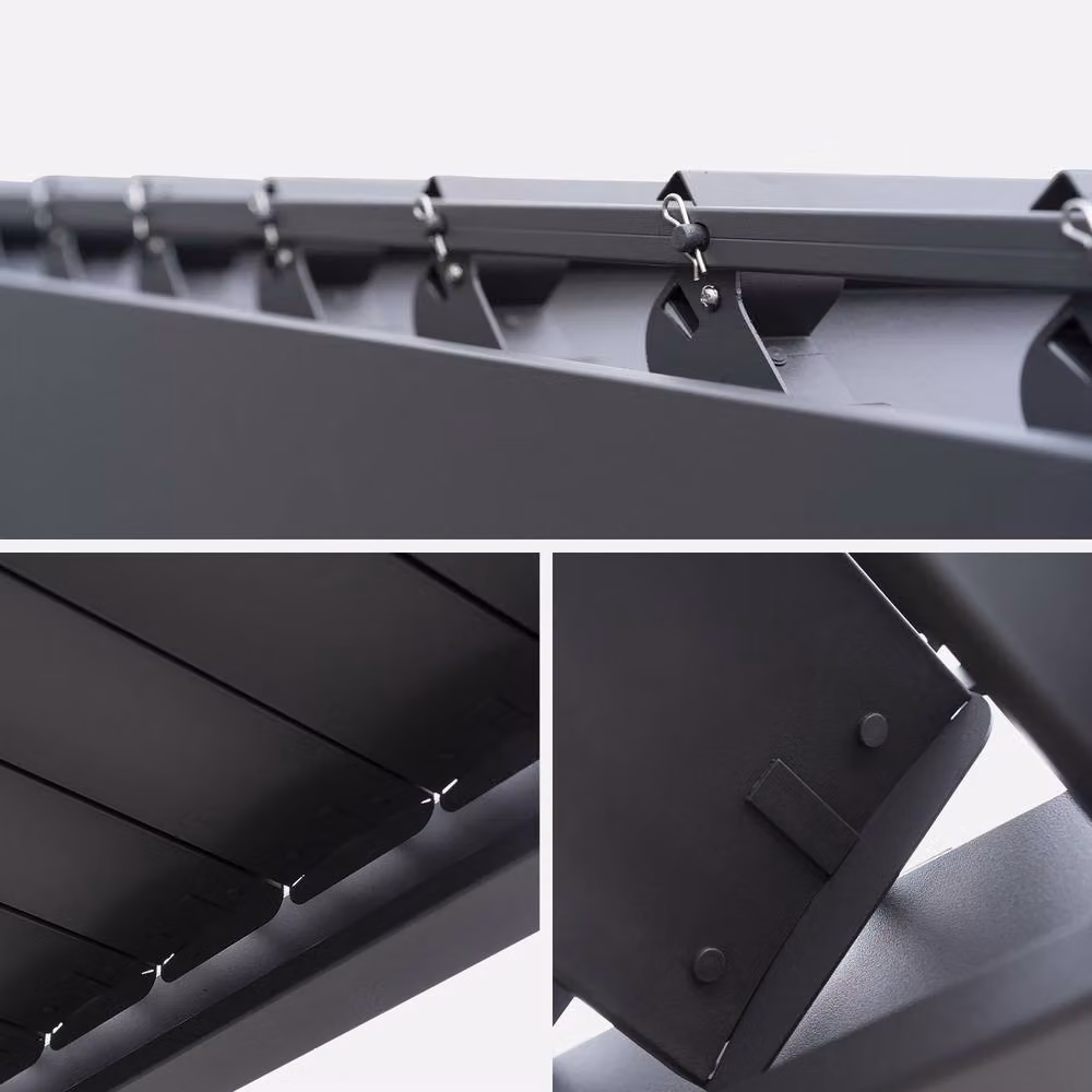 sweeek Aluminium Louvered Pergola in Dark Grey, W: 400 cm, D: 300 cm, H: 257 cm – 2