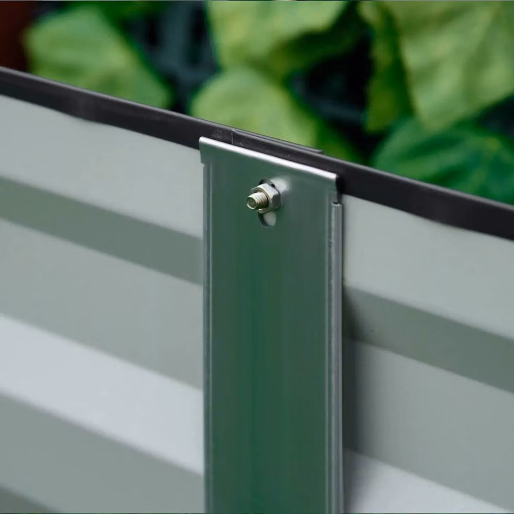 Kelvenix Grey Galvanised Steel Metal Raised Garden Bed Large Outdoor Planter Box W/D/H: 120 x 90.5 x 241 cm – 3
