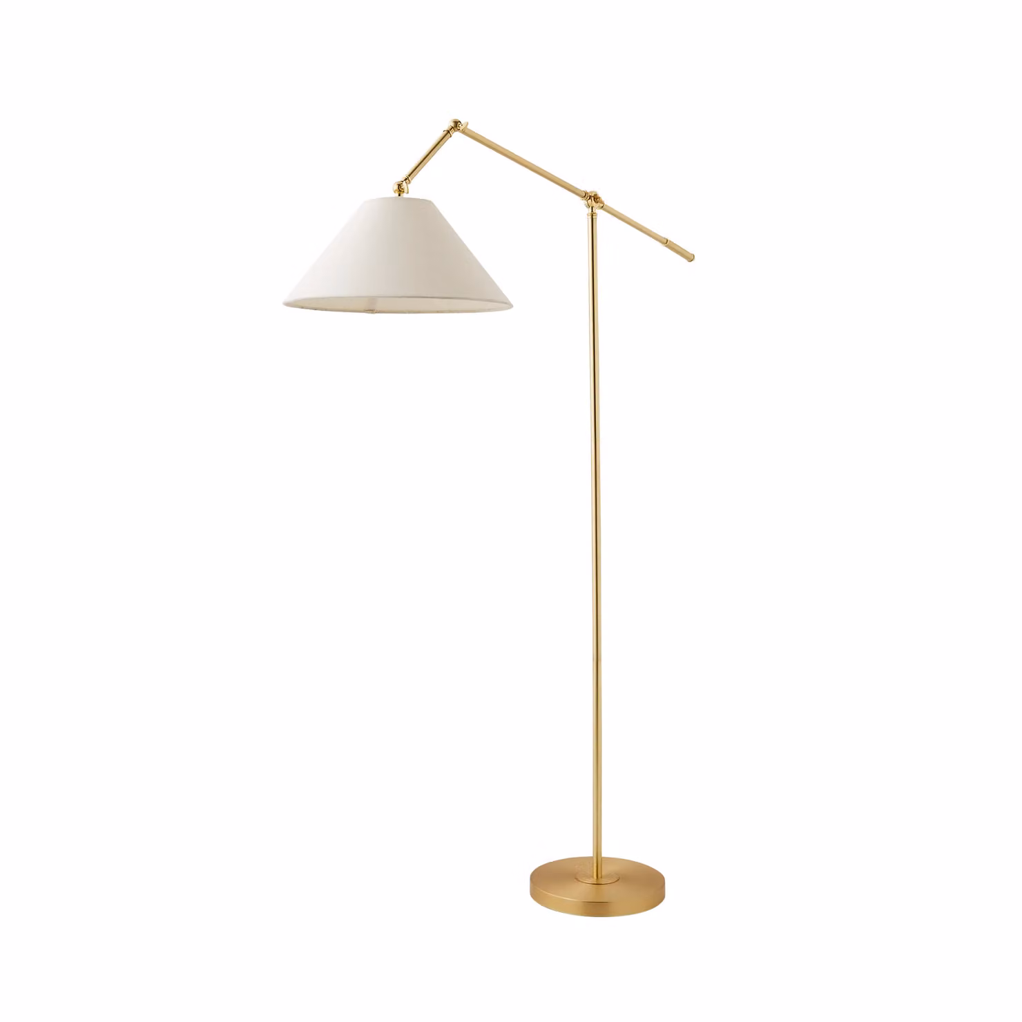 ValueLights Layla Adjustable Gold Floor Lamp with Fabric Cone Shade – 2