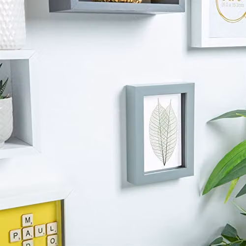 Nicola Spring Rectangular 3D Shadow Box Photo Frames, Pack of 2, Grey or Black, W/D/H: 17.5 x 12.5 x 3.5 cm – 3