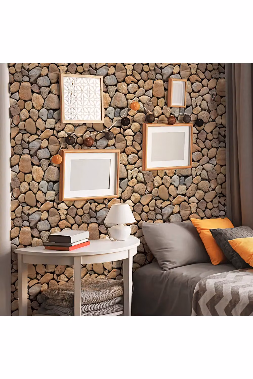 Living and Home 10 Piece Brown 3D Rustic Decorative Wall Panel Wallpaper – 3