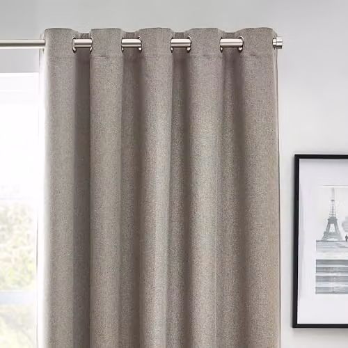 Riva Home Furn Grey Blackout Eyelet Curtains, Thermal Insulating, Width: 229 cm, Drop: 183 cm – 2