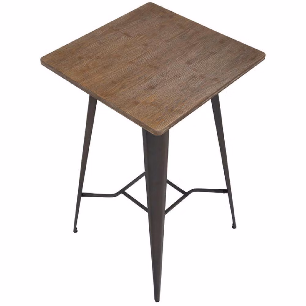 netfurniture Mayfair Rustic Square Bar Table in Black – 3