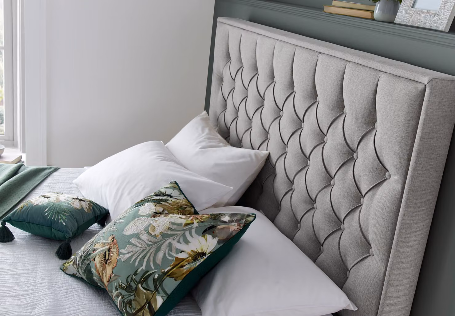 Bedmaster Wilson Grey Fabric Upholstered Ottoman Bed and Memory Maestro Hybrid Memory Foam Mattress, W/D/H: 140 x 200 x 45 cm – 2