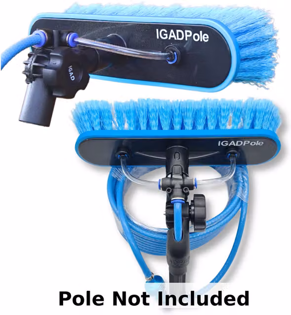 IGAD Pole Water-Fed Window Cleaning Brush with Telescopic Handle and Angle Adaptor, Blue