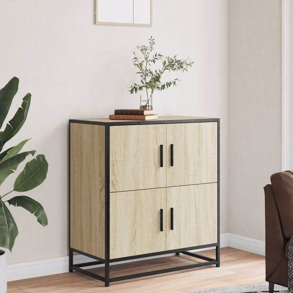Berkfield Home Sonoma Oak Sideboard in Beige, W/D/H: 68 x 35 x 76 cm – 3
