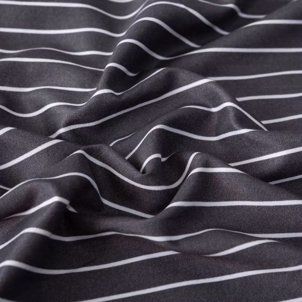 Lazzaro Home Feel the Difference Reversible Striped Double Brushed Microfibre Duvet Cover Set in Charcoal Grey, W: 180 cm x H: 200 cm – 7