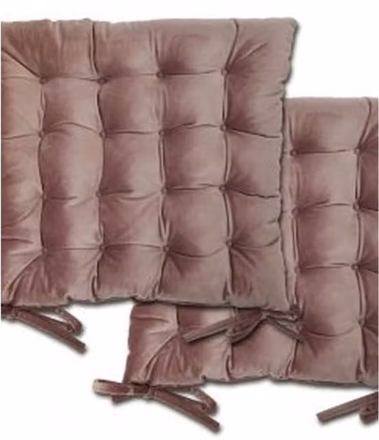 NewEdgeBlinds Pink Plush Velvet Square Seat Pad Pair